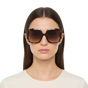 New Authentic Philipp Plein Brown Square Ladies Sunglasses SPP038M 0722 56 SPP03